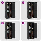 Outdoor Storage Cabinet Black 65x37x165 cm PP 364205