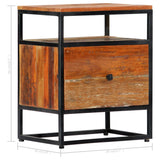 Bedside Cabinet 40x30x50 cm Solid Reclaimed Wood and Steel 282725