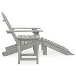 Garden Adirondack Chair with Ottoman&Table Solid Fir Wood Grey 315930