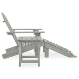 Garden Adirondack Chair with Ottoman&Table Solid Fir Wood Grey 315930