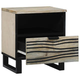Bedside Cabinet with Drawer White and Black 40 x 33 x 46 cm 4017978