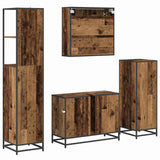 Bathroom Furniture Set with Door 4 pcs Old Wood Engineered Wood 3402462