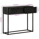 Console Table Black 90x30x76 cm Solid Wood Mango and Iron 372008