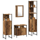 Bathroom Furniture Set with Door 4 pcs Old wood Engineered wood 3332594