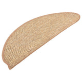 Stair Mats 15 pcs 65x21x4 cm Light Brown Half Round Large 326904