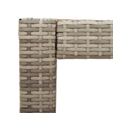 Garden Side Table with Wooden Top Grey 60x40x75 cm Poly Rattan 366304