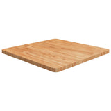 Square Table Top Light Brown 60x60x2.5cm Treated Solid Wood Oak 343030
