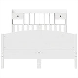 Bookcase Bed without Mattress White 150x200 cm King Size Solid Wood Pine 3323141