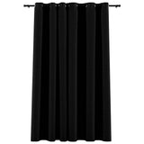 Linen-Look Blackout Curtains with Grommets Black 290x245cm 321155
