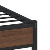 Metal Bed Frame without Mattress Brown Oak 140x200 cm 4007941