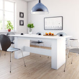 ZNTS Dining Table White 180x90x76 cm Engineered Wood 800468