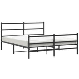 Metal Bed Frame without Mattress with Footboard Black 160x200cm 355386