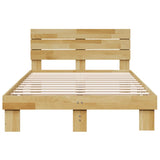 Bed Frame with Headboard without Mattress 120x190 cm Solid Wood Oak 3324136