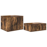 Storage Bed Frame with Drawer Smoked Oak 244 x 127 x 53.5 cm 3335561