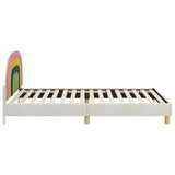 Children's Bed Frame with Headboard Cream 80 x 200 cm Velvet 42011008