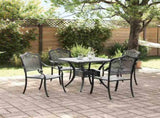 Garden Table Set 5 pcs Black Cast Aluminium 3334745
