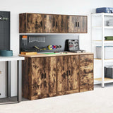 Garage Wall Cabinet Smoked Oak Engineered Wood 860651