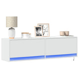 TV Wall Cabinet with LED Lights White 140x31x38 cm 852369