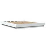 Bed Frame with LED Lights without Mattress White 160x200cm 3281084