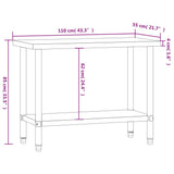 Kitchen Work Table 110x55x85 cm Stainless Steel 376465