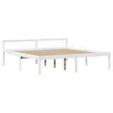 Bookcase Bed without Mattress White 180x200 cm Super King Solid Wood Pine 3321976