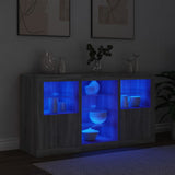 Sideboard with LED Lights Grey Sonoma 123x37x67 cm 3209084