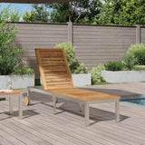 Sun Lounger Reclining Brown 207 x 58 x 35cm Solid Acacia wood 42006195