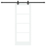 Sliding Door White 78 x 202 cm Solid Pine Wood and Glass 3332300