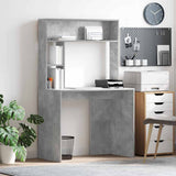 Desk with Shelf Concrete Grey 91 x 50 x 149 cm Engineered Wood 869261