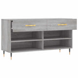 Shoe Bench Grey Sonoma 102x35x55 cm Engineered Wood 829722