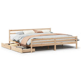 Bed Frame without Mattress 200x200 cm Solid Wood Pine 3301618