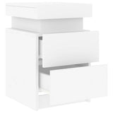 Bedside Cabinets with LED Lights 2 pcs White 35x39x55 cm 836750