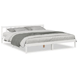 Extra Long Bed Frame without Mattress White 180x220 cm Solid Wood Pine 852453
