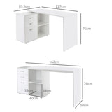 L Shaped Computer Desk, Reversible Home Office Desk with Drawers, File Cabinet and Storage Shelves, T3398P377526