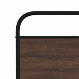 Metal Bed Frame without Mattress Brown Oak 193x203 cm 3318658