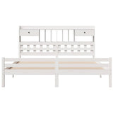 Bookcase Bed without Mattress White 180x200 cm Super King Solid Wood Pine 3322270