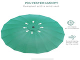 2.5m Shanghai Garden Parasol Umbrella with Crank & Tilt, Adjustable Outdoor Sun Shade, Green T3398P320082