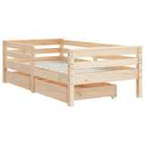 Kids Bed Frame with Drawers 70x140 cm Solid Wood Pine 834441