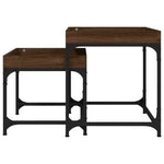 ZNTS Side Tables 2 pcs Brown Oak Engineered Wood 823286