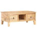 ZNTS Coffee Table 100x55x40 cm Rough Mango Wood 320236