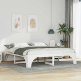 Bed Frame White 180 x 200 cm Solid Pine Wood 872978