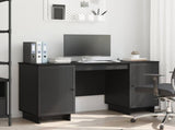 Desk Black Engineered Wood 142.5 x 50 x 75 cm 3414568