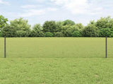 Welded Wire Fence 25 x 0.5 m PVC-Coated Steel Grey Mesh 3336845