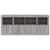 Sideboard with LED Lights Grey Sonoma 163x37x67 cm 3209077