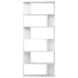 Book Cabinet/Room Divider High Gloss White 80x24x192 cm Engineered Wood 800096