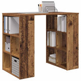 Desk with Shelf Old Wood 90 x 50 x 75 cm Engineered Wood 869512