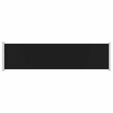 Side Awning Black Polyester with PU coating Large Retractable 313375