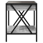 ZNTS Bedside Table with Infinity LED Grey Sonoma 40x40x49 cm 3284099