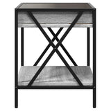 ZNTS Bedside Table with Infinity LED Grey Sonoma 40x40x49 cm 3284099