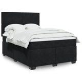 Box Spring Bed with Mattress Black 140x190 cm Velvet 3290902